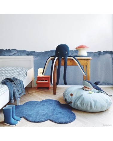 Tapis nuage en Coton Bleu marine