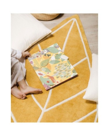 Tapis feuille moutarde en Coton Moutarde