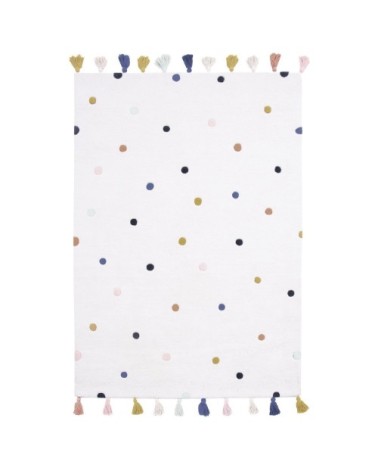 Tapis à pois en Coton Multicolore