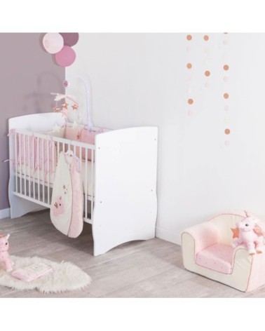 Peluche musical bébé jolly rose/ecru 30cm