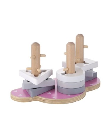 Jeu Puzzle forme de nuage en bois rose