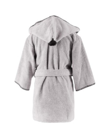 Peignoir enfant en coton bio  gris perle 02 ans