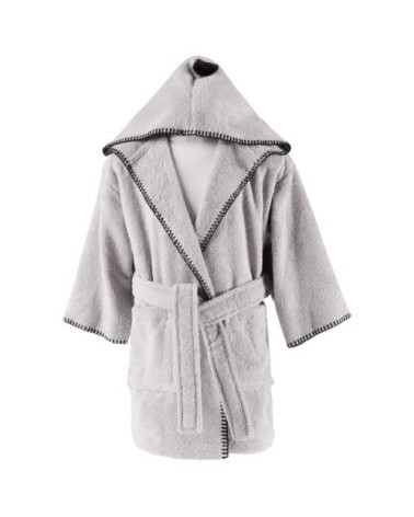 Peignoir enfant en coton bio  gris perle 06 ans