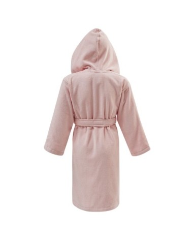 Peignoir enfant velours à capuche  poudre 06 ans