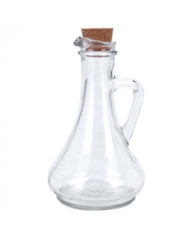 Huilier en verre transparent avec bouchon liège 300ml