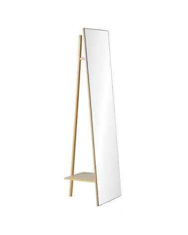 Portant vêtements miroir en bois L45 x H160 cm