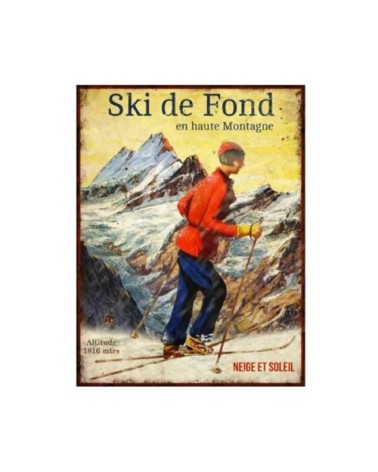 Plaque décorative murale en métal décoration chalet 25x33cm