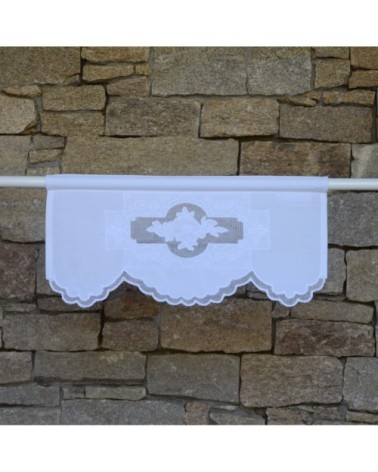 Cantonnière avec broderie sur filet 60X27 CM