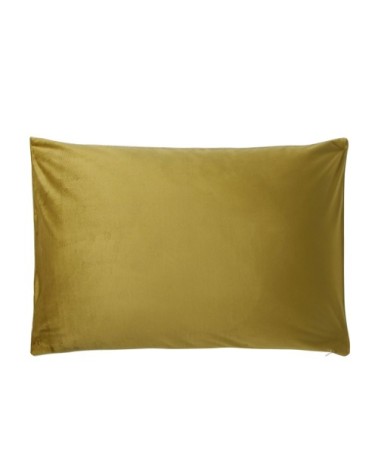 Housse de coussin uni en velour curry 40x60