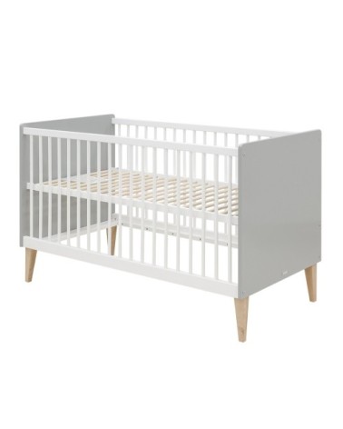 Lit évolutif 70x140 blanc gris