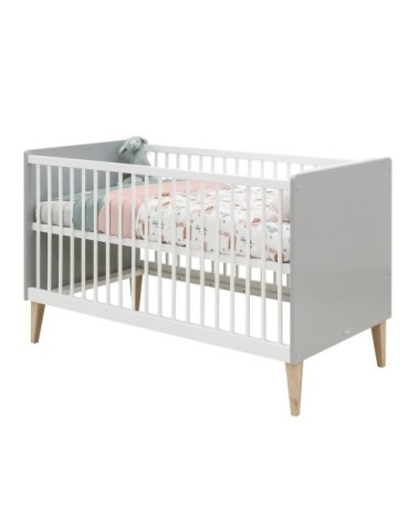 Lit évolutif 70x140 blanc gris