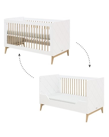 Lit évolutif 70x140 blanc chêne