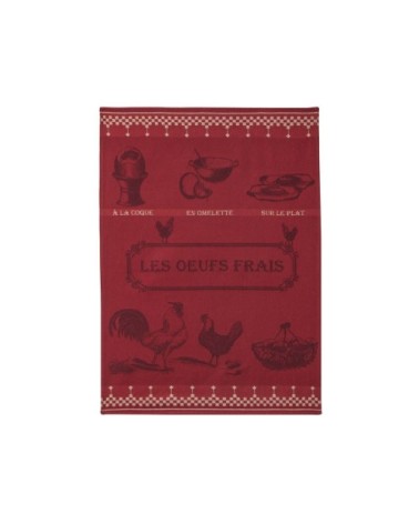 Torchon en coton rouge 50x75