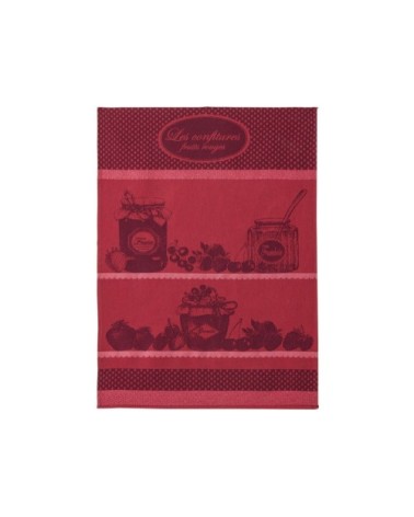 Torchon en coton rouge 50x75