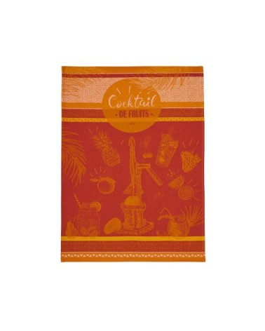 Torchon en coton rose 50x75