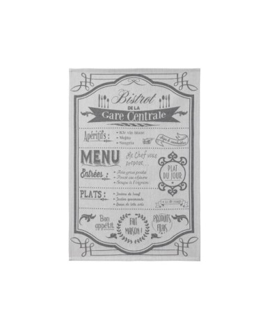 Torchon en coton gris 50x75