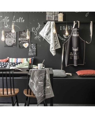 Torchon en coton gris 50x75