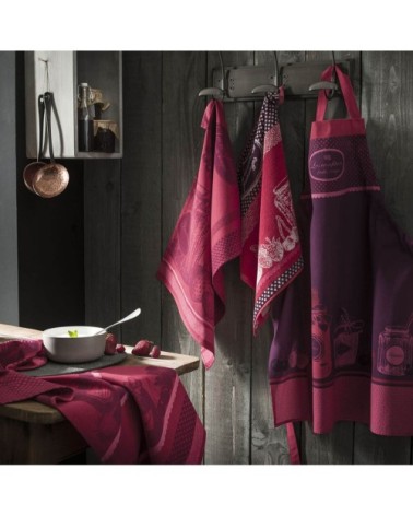 Torchon en coton rouge 50x75