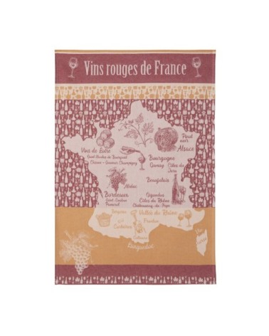 Torchon en coton rouge 50x75