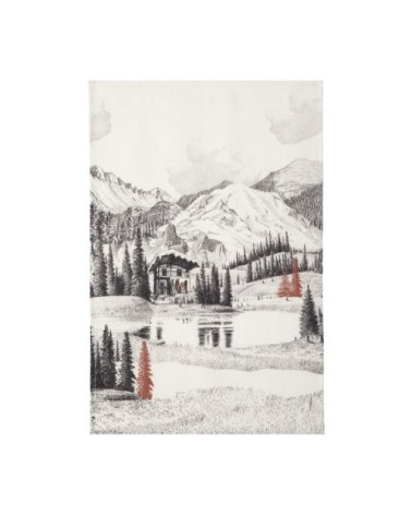 Torchon en lin noir 50x75