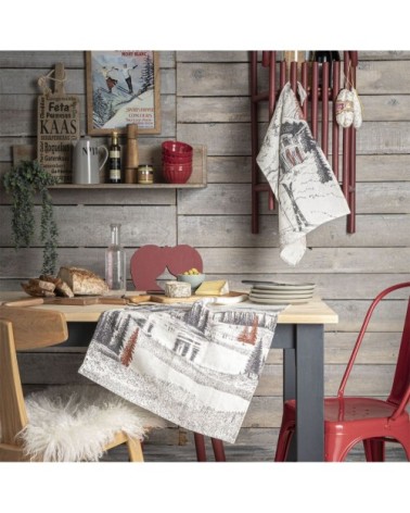 Torchon en lin noir 50x75