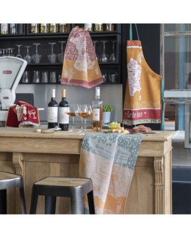 Torchon en coton vert 50x75