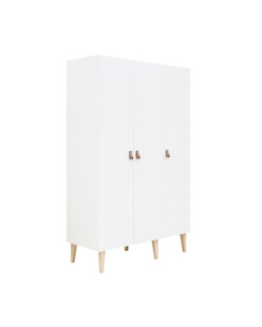Armoire 3 portes blanc naturel naturel