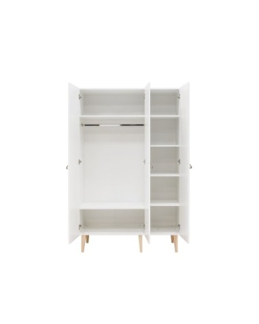 Armoire 3 portes blanc naturel naturel