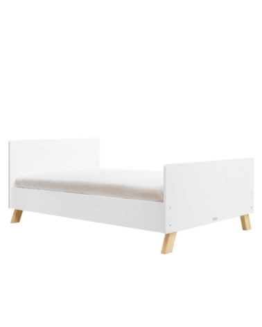 Lit 120x200 sommier inclus blanc naturel