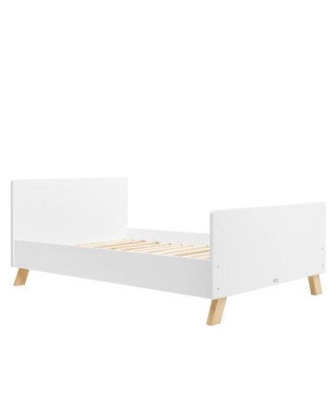 Lit 120x200 sommier inclus blanc naturel