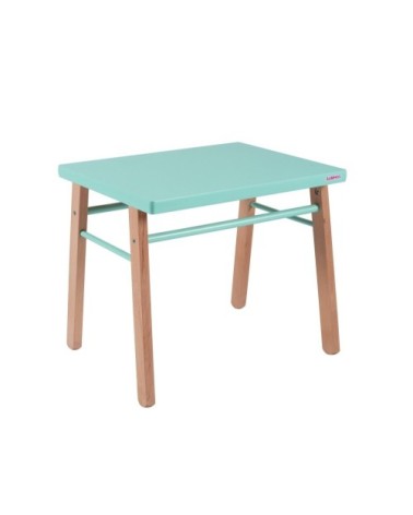 Bureau enfant en bois coloris naturel et vert menthe 50x43x40cm