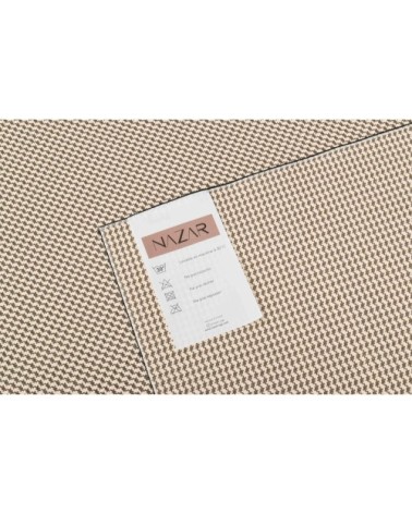 Tapis lavable carte du monde beige 80x80