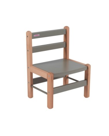 Chaise enfant en bois bicolore gris