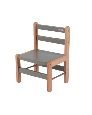 Chaise enfant en bois bicolore gris