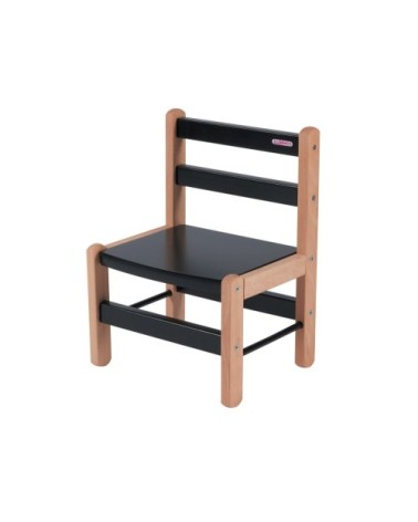 Chaise enfant en bois bicolore noir