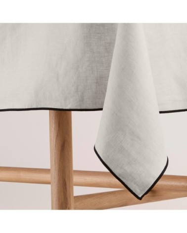Nappe rectangulaire 170x320 cm Calcaire et bourdon noir en Lin
