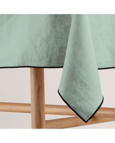 Nappe rectangulaire 170x250 cm Tilleul et bourdon noir en Lin
