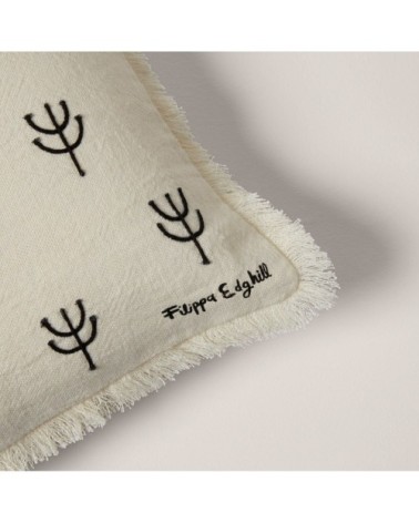 Housse de coussin 40x40 cm Ivoire et noir