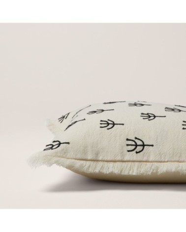 Housse de coussin 40x40 cm Ivoire et noir