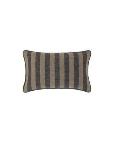 Housse de coussin 28x47 cm Kaki et noir