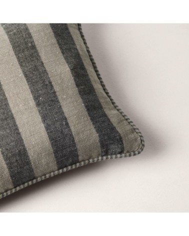 Housse de coussin 28x47 cm Kaki et noir