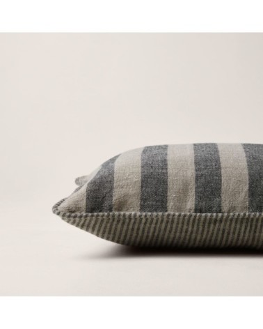 Housse de coussin 28x47 cm Kaki et noir