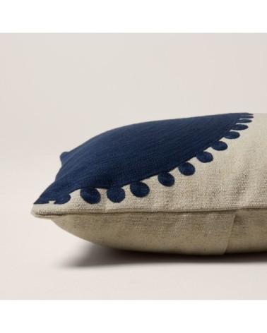 Housse de coussin 40x40 cm Marine et naturel