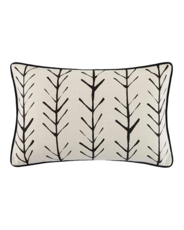 Housse de coussin 28x47 cm Écru et noir