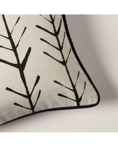 Housse de coussin 28x47 cm Écru et noir