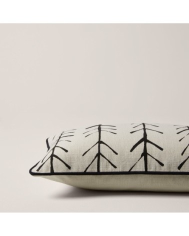 Housse de coussin 28x47 cm Écru et noir
