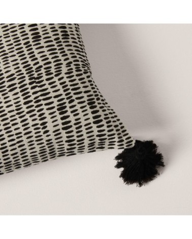 Housse de coussin 28x47 cm Naturel ocre et noir