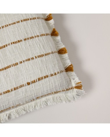 Housse de coussin 40x40 cm Ivoire et ocre