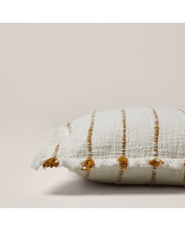 Housse de coussin 40x40 cm Ivoire et ocre