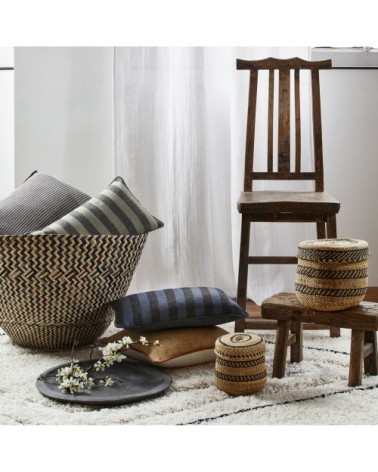 Housse de coussin 40x40 cm Ocre et naturel